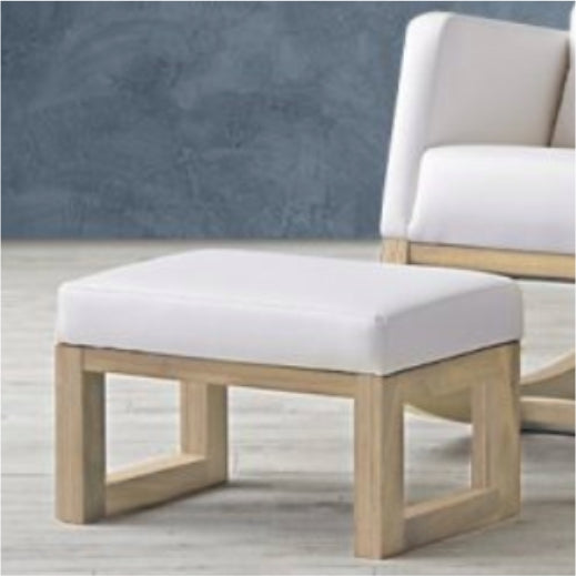 Noah Footstool - Plush Cotton Fabric - Elula Furniture